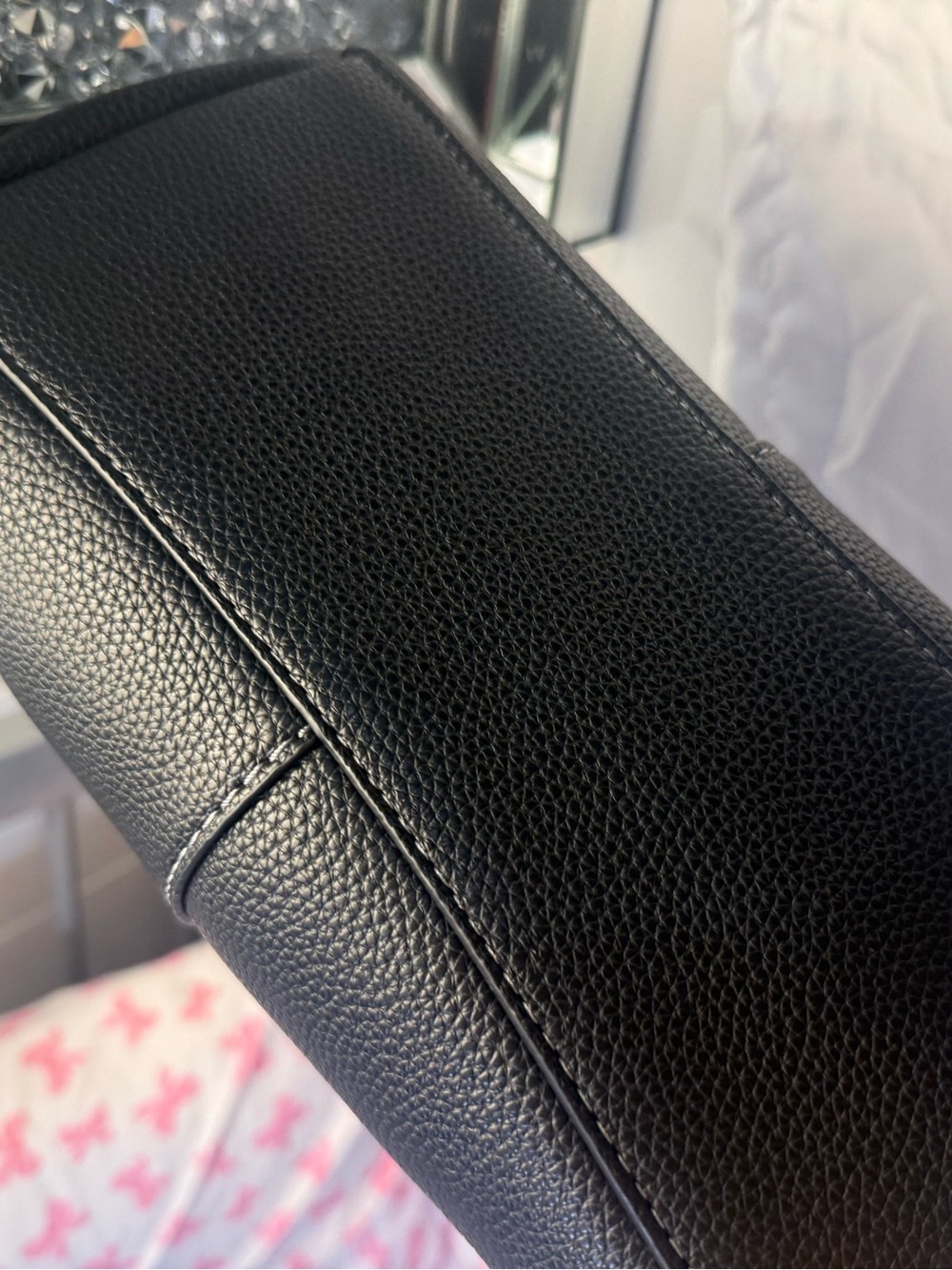Coach Black Pebbled Leather Shoulder Tote with Gold Accent - Picture 6 of 7